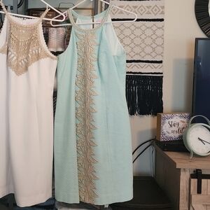 Lilly Pulitzer Dress (Aqua with gold detail)